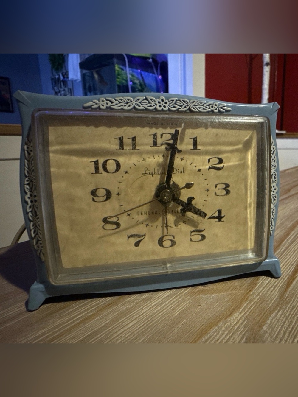 Classic Light Blue Table Wall Clock with Cream Dial